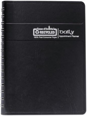 Agenda de rendez-vous 6 x 8 po – couverture similicuir noir