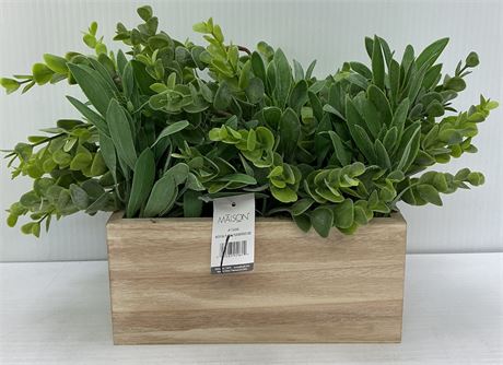Plante artificielle Maison avec boîte en bois de platane