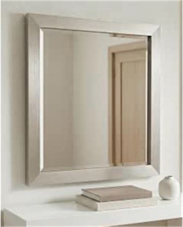 Miroir moderne nickel brossé Head West, 26 x 32 po