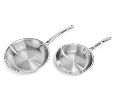 Ens. 2 pcs - batterie BergHOFF Pro Tri-Ply 18/10 inox 8 et 10 po