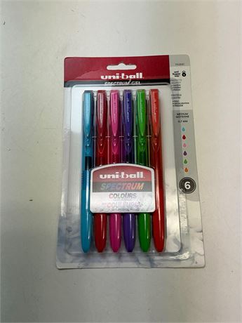Stylos gel rétractables uniball Spectrum 0,7 mm paquet 6