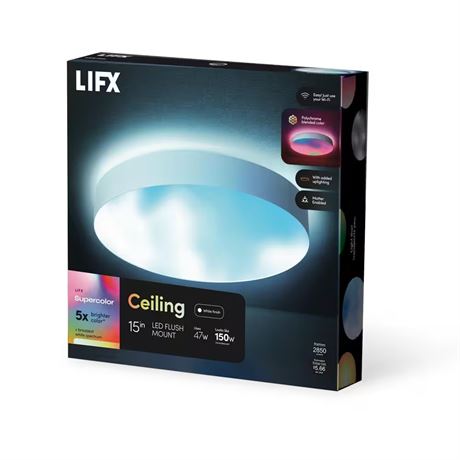 Plafonnier LED intelligent WiFi 15 po multicolore (endommagé)