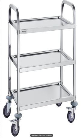 Chariot inox VEVOR 3 étages capacité 400 lb