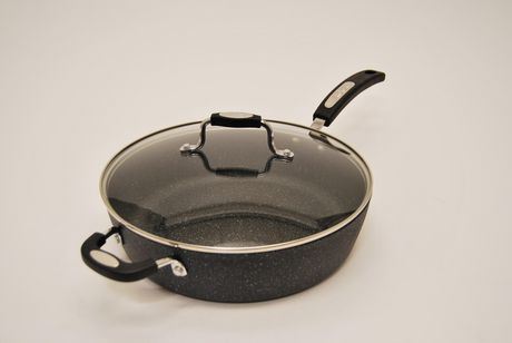Poêle géante antiadh. Starfrit The Rock 12 po (30 cm) avec couvercle forgée
