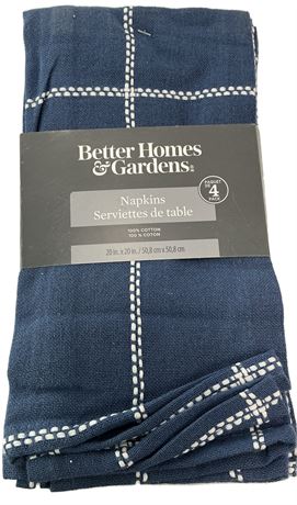 Serviettes de table Better Homes & Gardens 100 % coton (pq 4) 20 x 20 po