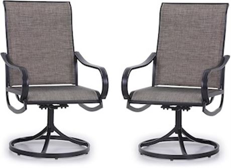 Pq 2 - chaises pivotantes patio PHI VILLA textilène métal noires