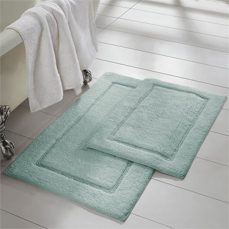 Pq 2 - ens. tapis bain luxe Modern Threads coton peigné bouclé uni