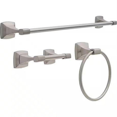 Ens. quincaillerie bain Portwood 3 pcs barre 24 po + porte-rouleau