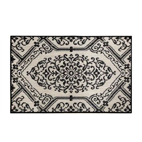 Tapis cuisine lavable Cafe Jardin noir 23,6 x 35,4 po
