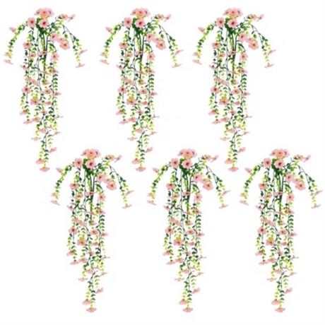 PAQUET DE 6 - Plante suspendue artificielle marguerite Nearly Natural 31 po