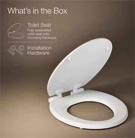 Siège toilette rond KOHLER Stonewood biscuit fermeture lente