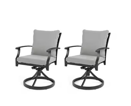 Ens. 2 - chaises de salle à manger pivotantes en métal
