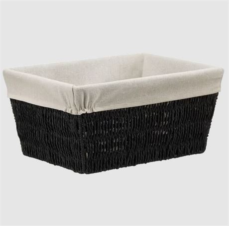 Panier rangement Bouclair noir avec doublure 14 x 10,75 x 7 po