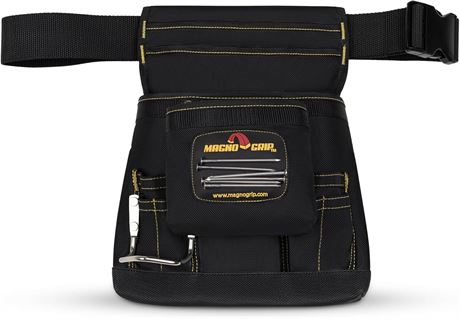 MagnoGrip 10-Pocket Tool Pouch with Magnetic Storage - Durable 1680D Ballistic P