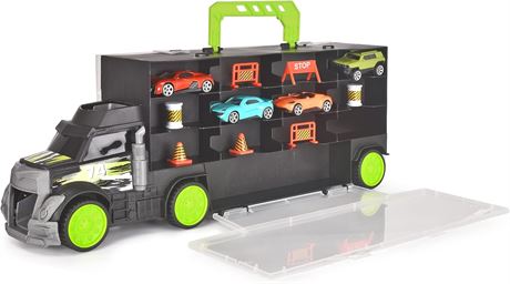 LIRE ET VOIR PHOTOS - Mallette camion Dickie Toys + 4 véhicules moulés