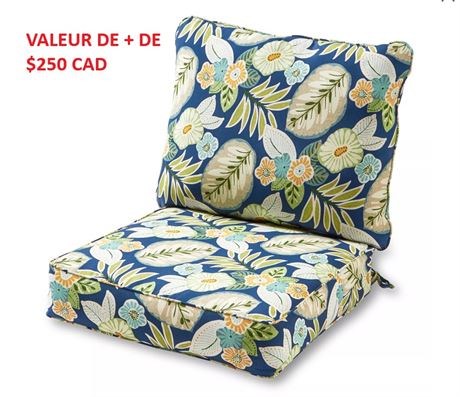 Ensemble de 2 coussins pour fauteuil de patio à assise profonde Greendale Home