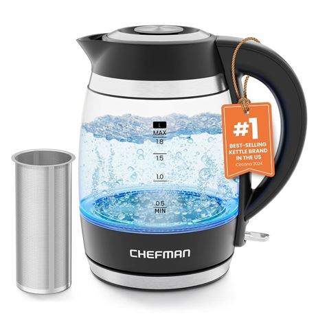 Bouilloire électrique Chefman Fast-Boil 1,8 L 1500 W + infuseur amovible