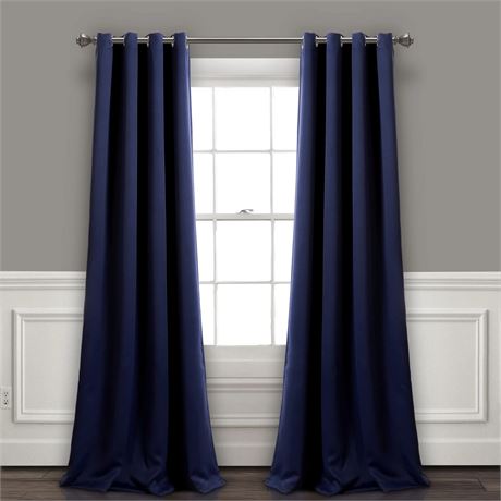 2 PANNEAUX - Rideaux occultants marine Lush Decor 84 po (paire)