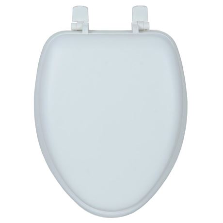 Siège de toilette allongé blanc doux au toucher, avant fermé