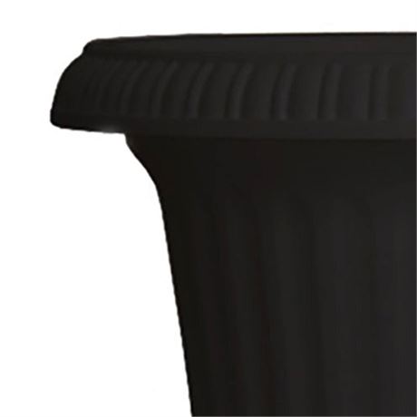 Jardinière urne Southern Patio grande 14 po résine légère extérieure noire