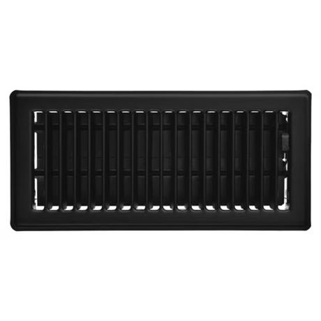 Grille de plancher persiennes acier peint Imperial 4 x 10 po noir mat