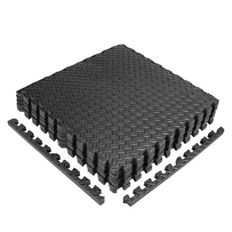 Tapis gym puzzle noir 24 x 24 po