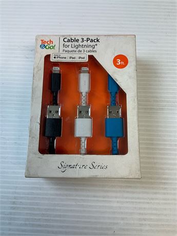 Câbles Lightning 3 pi lot de 3
