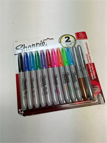 Marqueurs permanents Sharpie ultra-fins assortis lot de 12