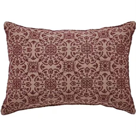 Coussin décoratif Jacquard bourgogne 9.5 x 14 po