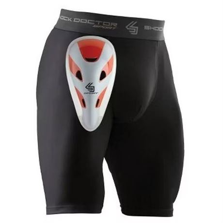 Short de compression Shock Doctor avec coquille adulte - noir G