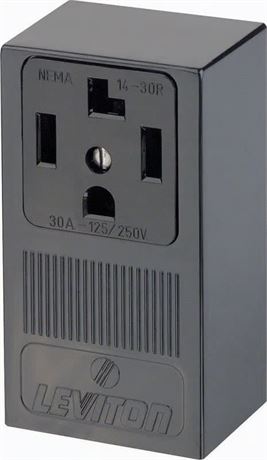 Prise Leviton 30A 125/250V noire 14-30R
