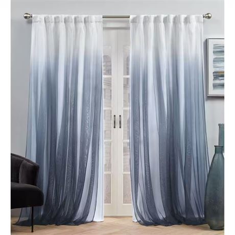 2 PANNEAUX - Rideau ombré indigo tamisant Crescendo 52 po x 96 po