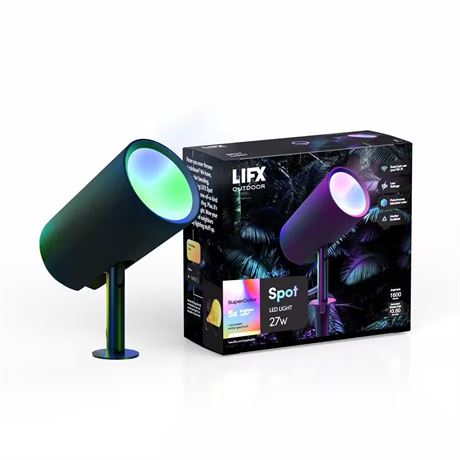 Projecteur DEL RGB intelligent Wi-Fi 1500 lumens noir 12 V