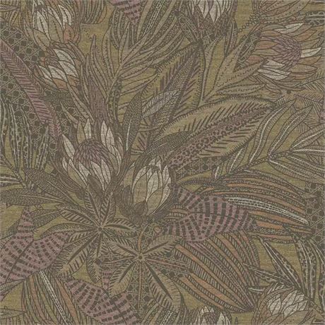 Susara — Papier peint écologique texture florale ocre