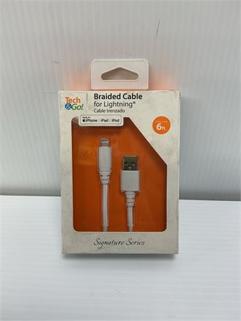 Câble tressé TG4 Lightning 6 pi blanc