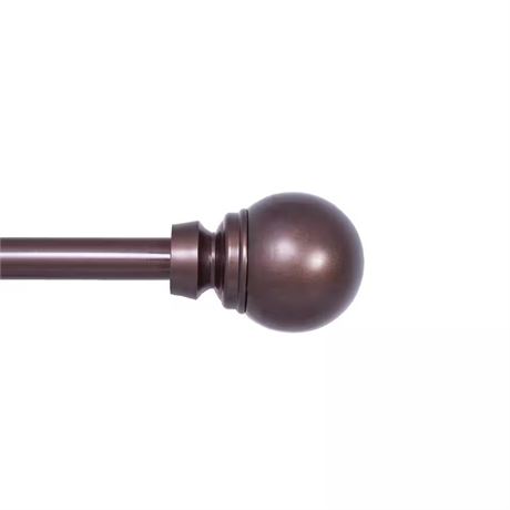 Tringle à rideau ajustable Mae 90 à 130 po, diam. 5/8 po, chocolat
