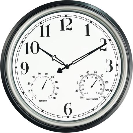 Horloge murale étanche 14 po avec thermomètre