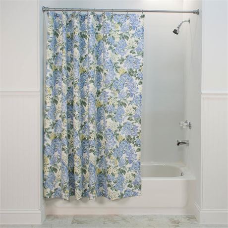 Rideau douche bleu Hydrangea 72 po