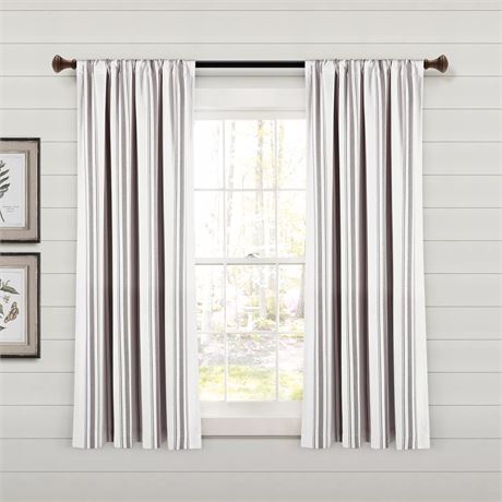 Ensemble de 2 panneaux de rideaux Lush Decor Farmhouse à rayures