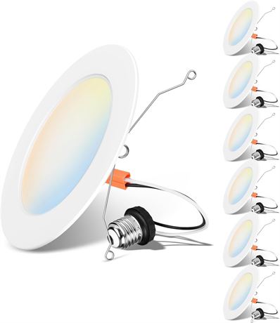 Lumières encastrées LVWIT 6 po couleur réglable lot de 6