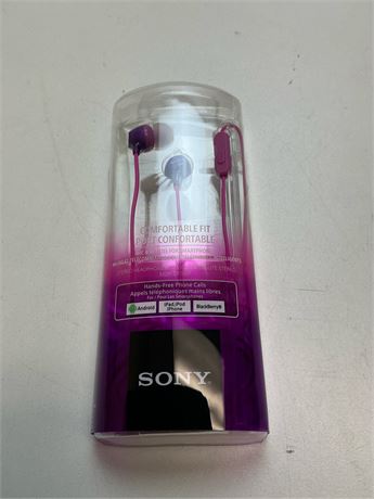 Écouteurs Sony avec micro et télécommande violet