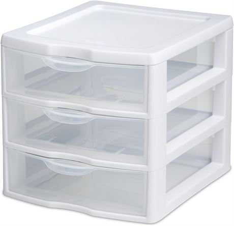 Organisateur de bureau Sterilite 3 tiroirs transparent