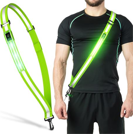 Ceinture réfléchissante DEL haute visibilité jaune/vert