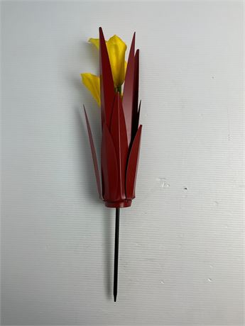 Décoration jardin fleurs métal plastique
