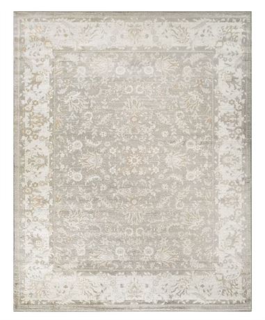 Tapis intérieur vintage Nourison Dekor 7'10pi x 9'10pi ardoise/ivoire