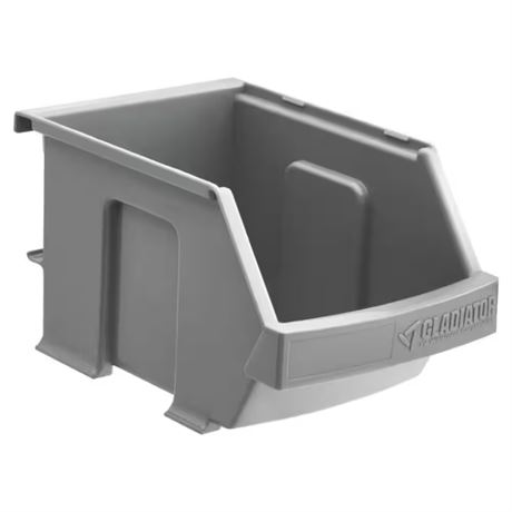 Bacs rangement garage plastique gris petit format (paquet de 3)