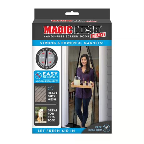Moustiquaire magnétique Magic Mesh noire 83 x 39 po mains libres