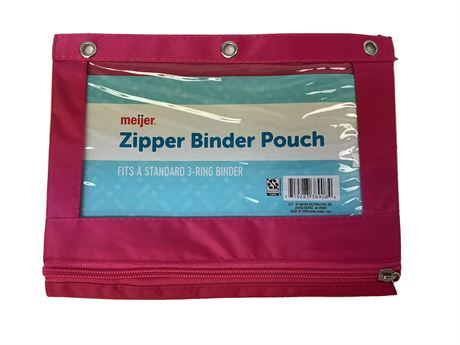 Pochette à fermeture Meijer pour cartable 9,75 x 7,5 po, rose
