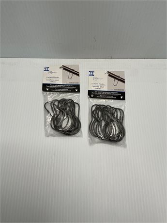 Lot de 2 paquets de 12 crochets à rideau