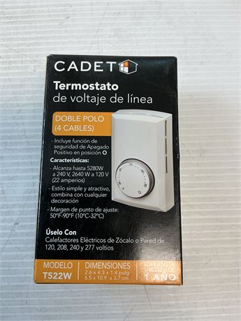 Thermostat mural Cadet à cadran double pôle à tension de ligne